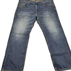 Levi Strauss 559 Jeans Mens 42x30 Relaxed Fit Dark Wash Denim Pants Distressed